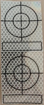 Reflektormærker "nem-klæb" sølv 40 x 55 selvklæbende m. skrivefelt (pkk. á 20 stk.)