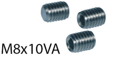 Pinolskrue indv. 6-kant, M8x10 VA, til 11R2-xxW skruer (Løse)