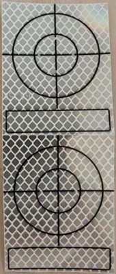 Reflektormærker "nem-klæb" sølv 40 x 55 selvklæbende m. skrivefelt (pkk. á 20 stk.)